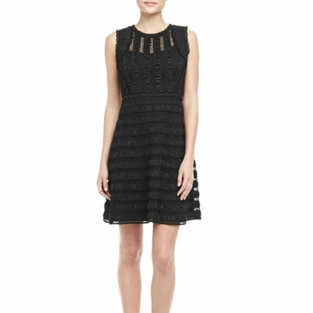 DVF Black A-Line Dolly Lace Dress NWT